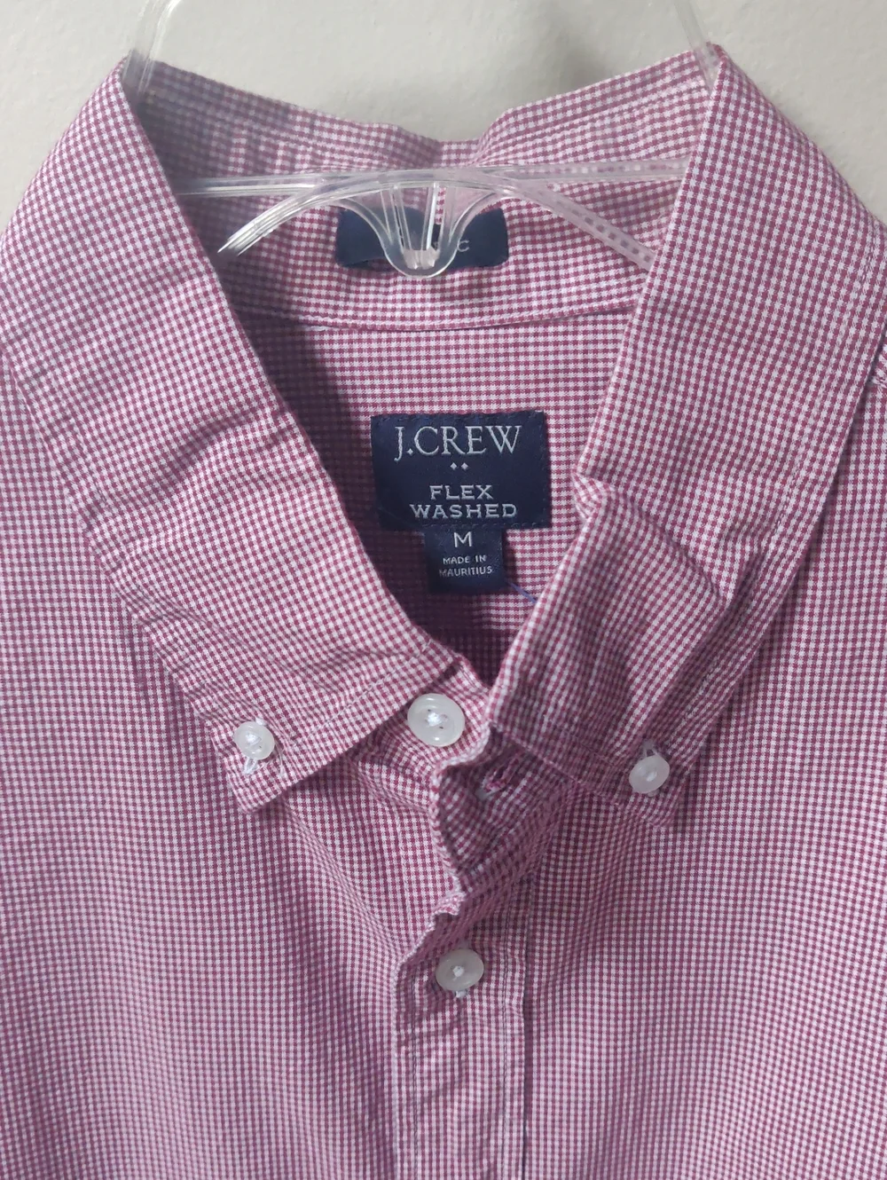 J. Crew Men’s Button-Down Shirt Red And White Plaid M